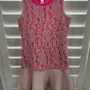 Ted Baker Pink Floral Lace Girls Dress